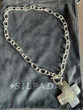 Silpada “Virtuosity” Sterling Silver Cross Necklace Retired (N0557)